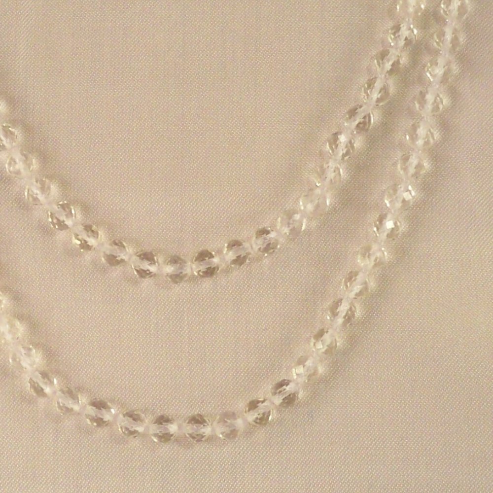 New Jess David Doublet Clear Quarts Beads Necklace